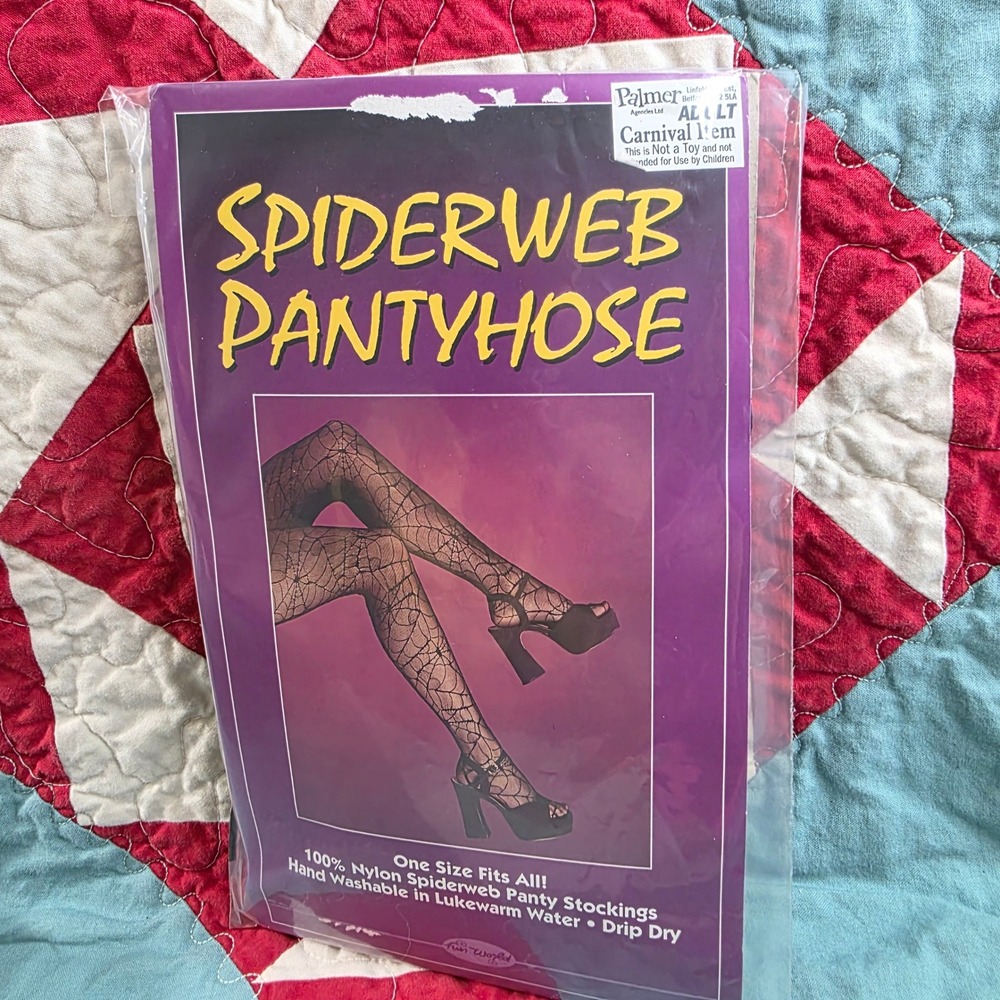 Fun World Spiderweb Pantyhose Black One Size Hosiery Costume Tights